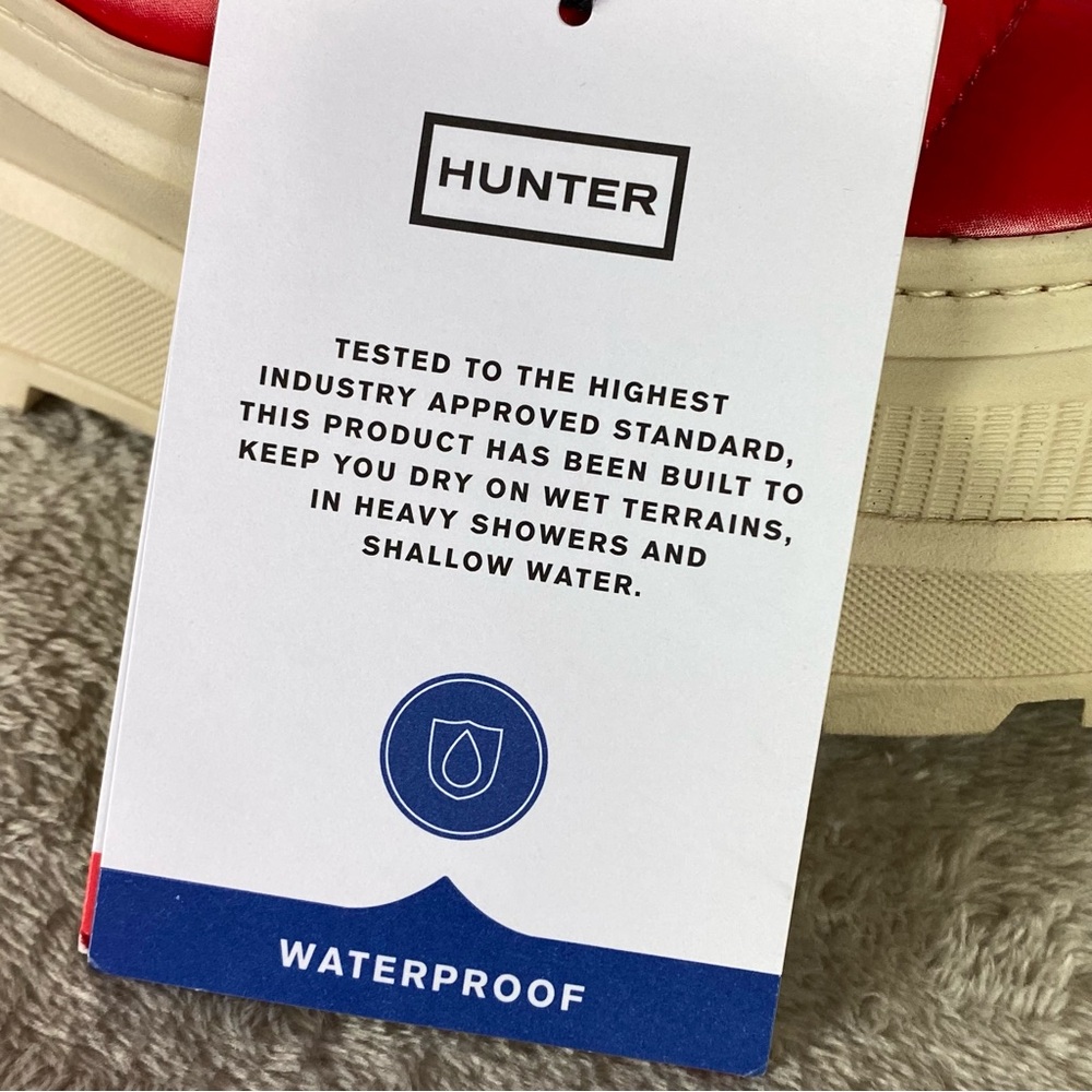 Hunter Amble Bootie Womens Size 5 Red Natural Insulated Waterproof Puffer NEW - Picture 11 of 12